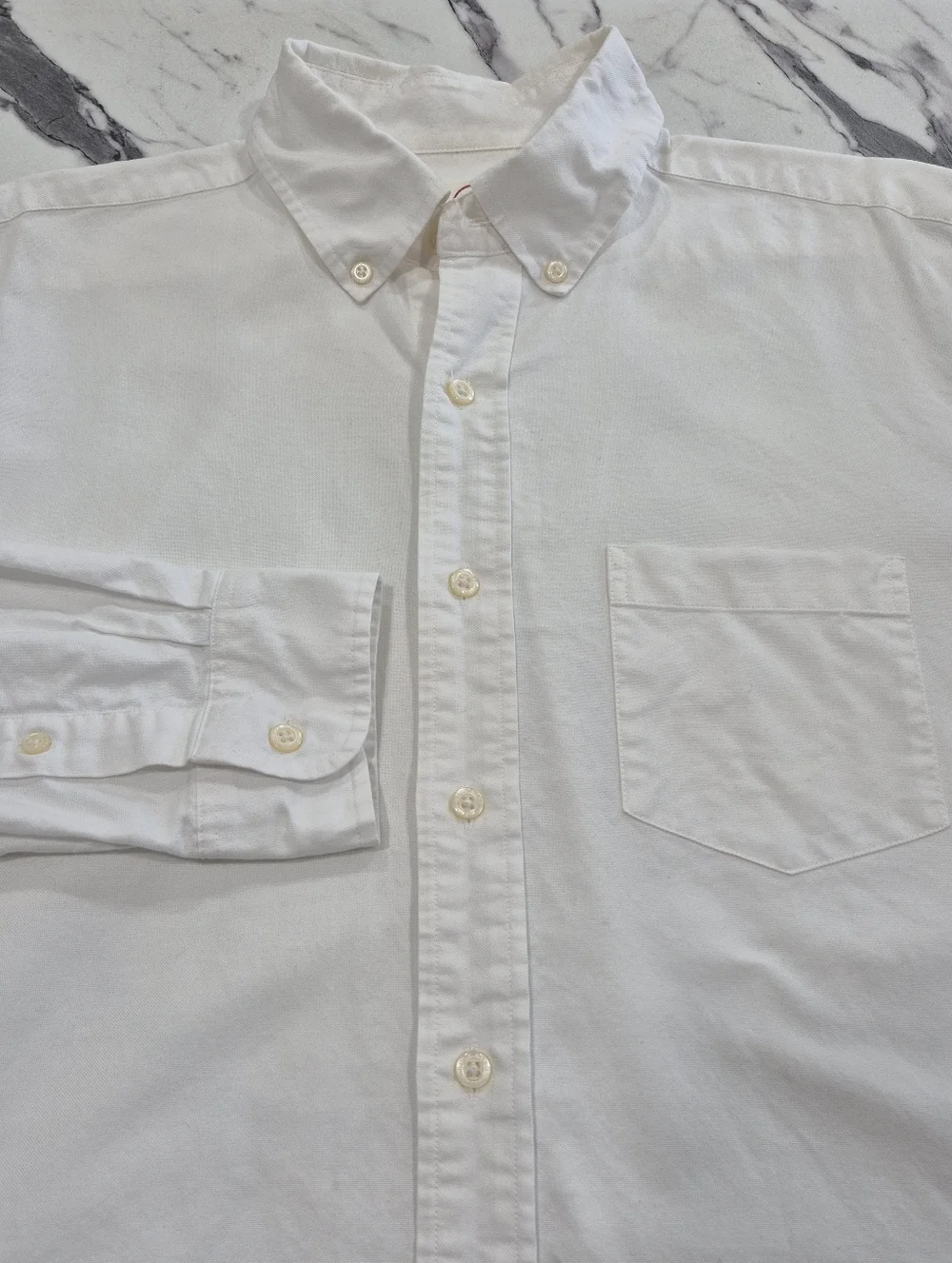 Duck Head Long Sleeve Oxford Shirt, Mens Large, White - Picture 8 of 9